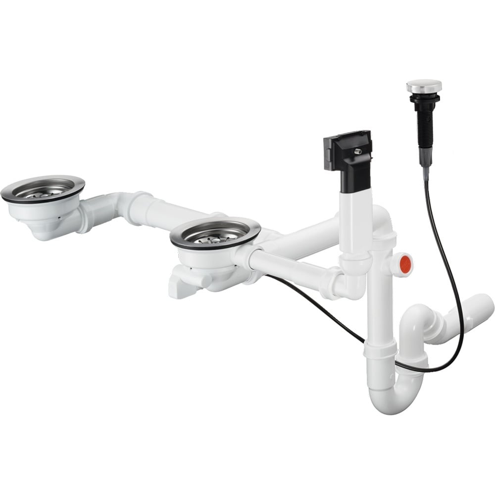 Hansgrohe D17-11 Chrome 2.0 Bowl Automatic Strainer Waste and Overflow Set for Granite