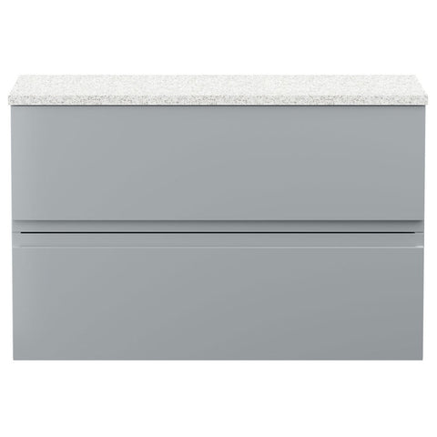 Hudson Reed Urban Grey 800mm Wall Hung 2-Drawer Vanity Unit & Worktop URB206LSW