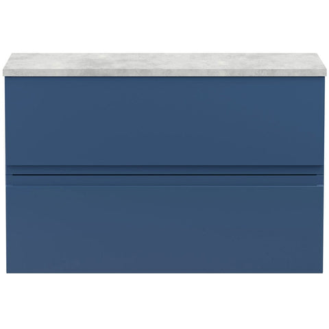 Hudson Reed Urban Blue 800mm Wall Hung 2-Drawer Vanity Unit & Worktop URB306LBG