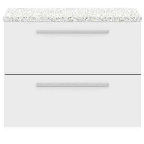 Hudson Reed Quartet Gloss White 720mm Cabinet & White Worktop QUA005LSW