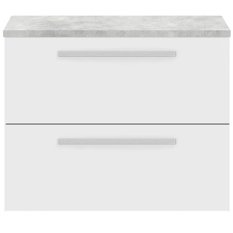 Hudson Reed Quartet Gloss White 720mm Cabinet & Grey Worktop QUA005LBG
