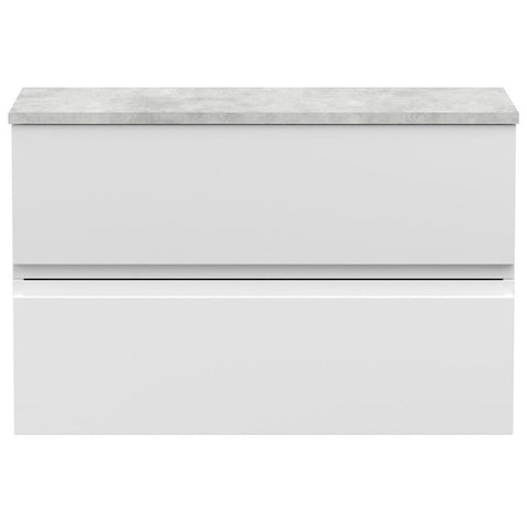 Hudson Reed Urban White 800mm Wall Hung 2-Drawer Vanity Unit & Worktop URB106LBG