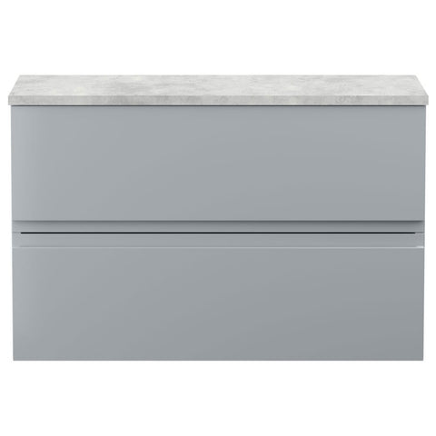Hudson Reed Urban Grey 800mm Wall Hung 2-Drawer Vanity Unit & Worktop URB206LBG