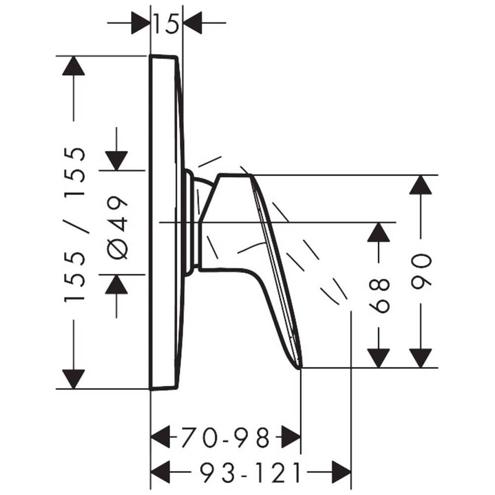 Hansgrohe Logis Chrome Concealed Single Lever Manual Shower Mixer Highflow Valve