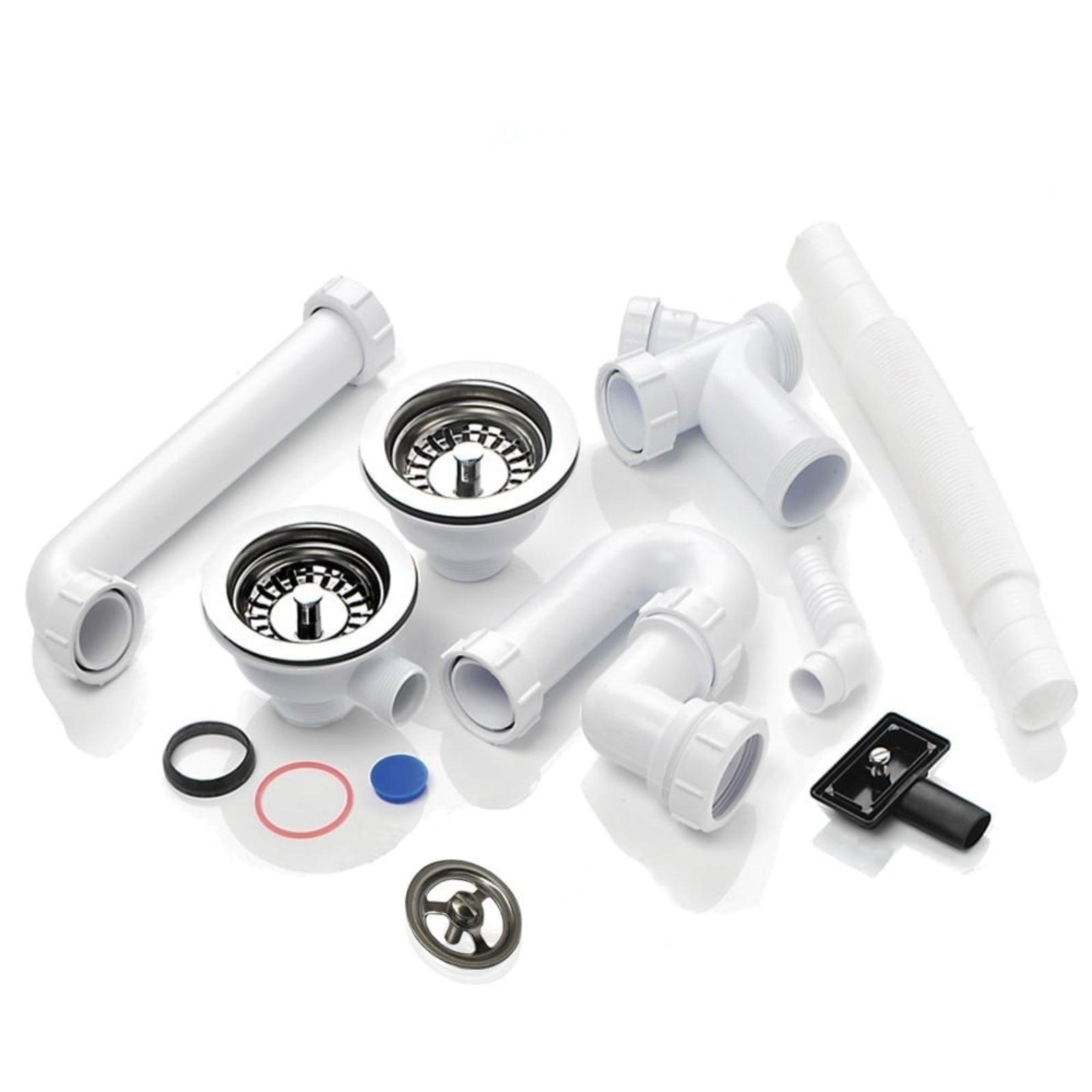 Astini Desire 150 1.5 Bowl Gloss White Ceramic Kitchen Sink, Waste & 5E Tap