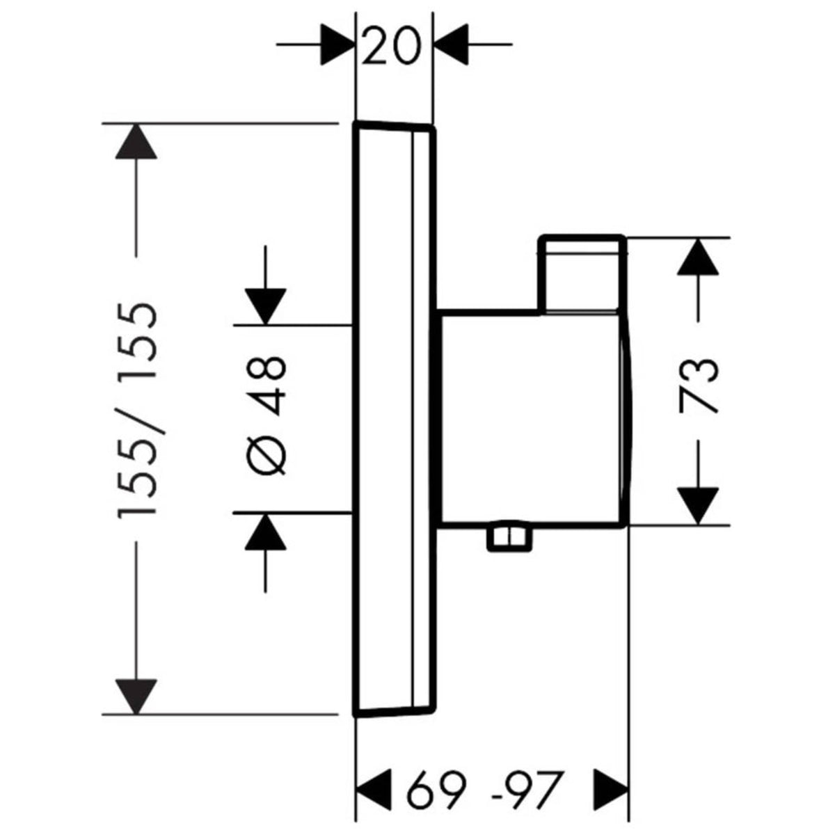 Hansgrohe Showerselect Concealed Thermostatic High Flow Mixer Valve