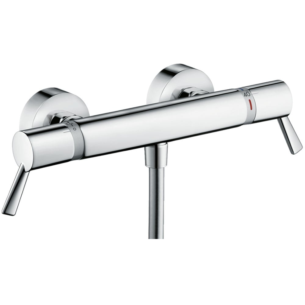 Hansgrohe Ecostat Chrome Exposed Thermostatic Shower Mixer Valve & Extra Long Handles
