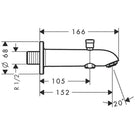 hansgrohe-chrome-bath-spout-152cm-with-diverter-valve-