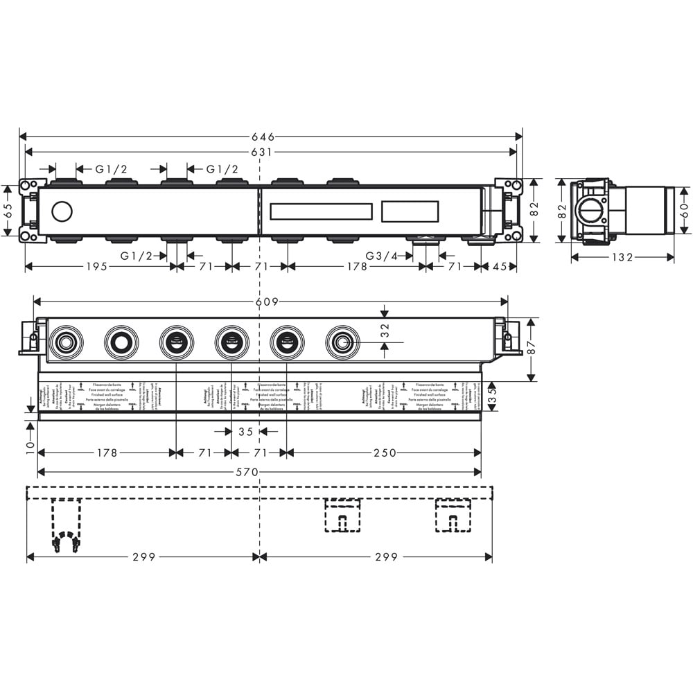 Hansgrohe RainSelect Basic Set For 4 Outlets