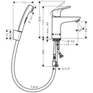 hansgrohe-focus-chrome-basin-mixer-tap-with-bidet-spray--shower-hose-160cm-