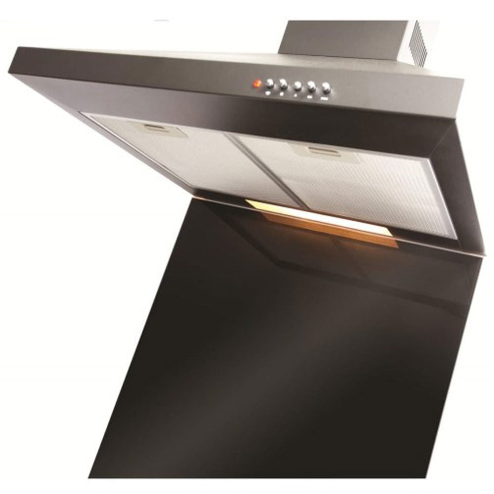 CDA Black Square Glass Kitchen Splashback 700x750mm ASG7BL