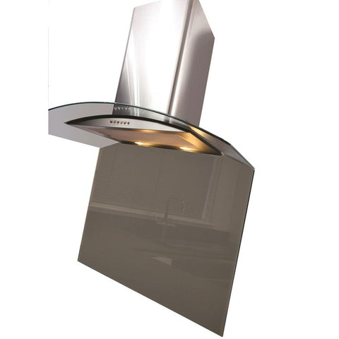 CDA Grey Curved Glass Kitchen Splashback 800x750mm ASG82CGR