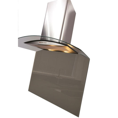 CDA Grey Curved Glass Kitchen Splashback For EKP90 900x750mm ASG92KGR