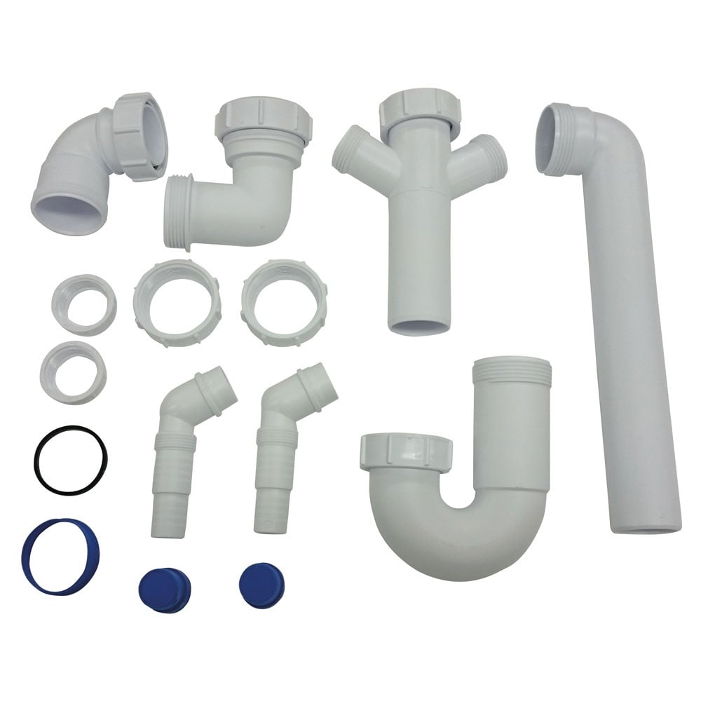 CDA White Universal Space Saver Plumbing Pack For Single Bowl Sink PP1