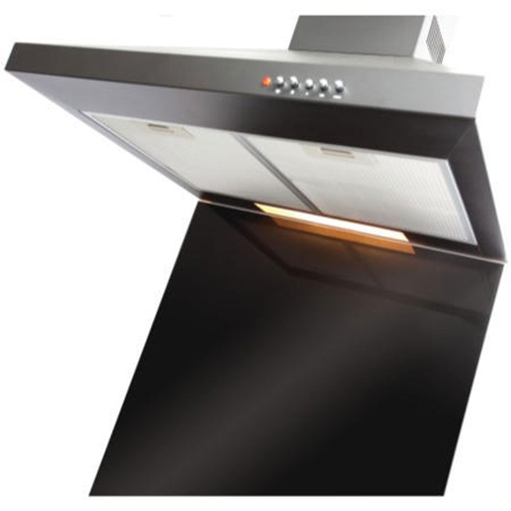 CDA Black Square Glass Kitchen Splashback 1000x750mm ASG10BL