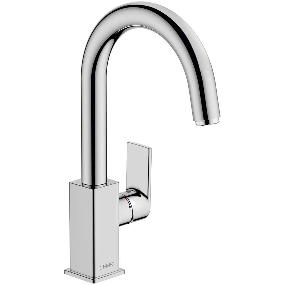 Hansgrohe Vernis Shape Chrome Single Lever Basin Mixer Tap With Swivel Spout & Pop-Up Waste