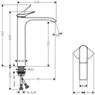hansgrohe-vivenis-matt-black-single-lever-basin-mixer-tap-250-without-waste-
