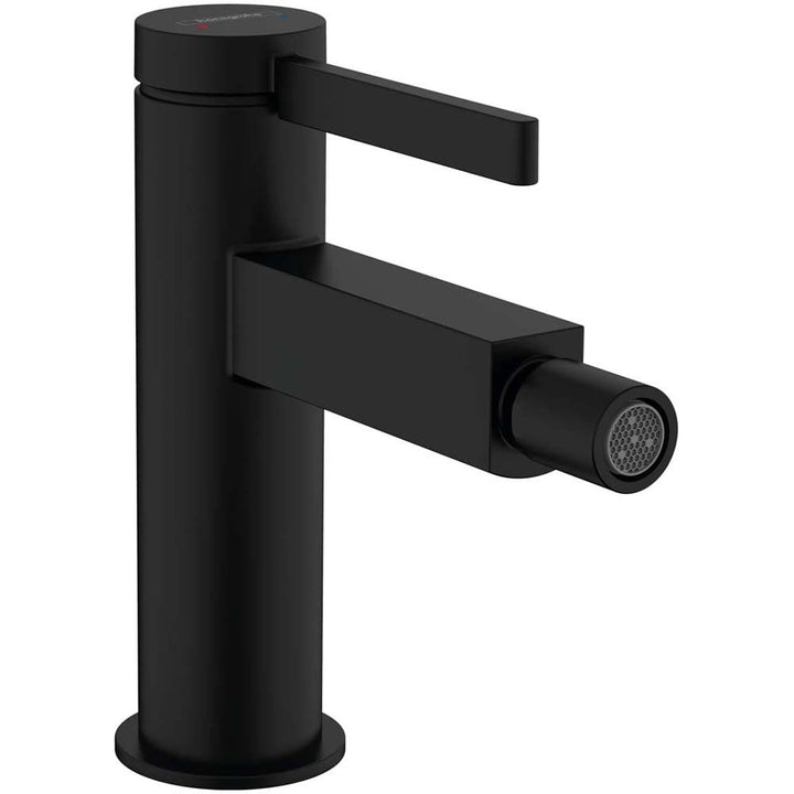 hansgrohe-finoris-matt-black-single-lever-bidet-mixer-tap-with-push-open-waste-