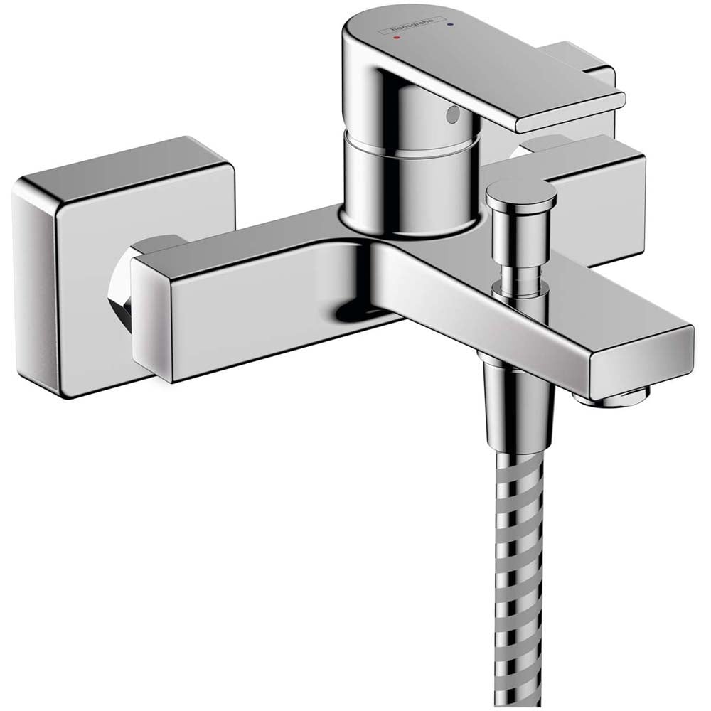 Hansgrohe Vernis Shape Chrome Exposed Single Lever Bath Mixer Tap With 2 Flow Rates
