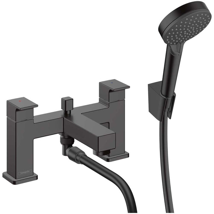hansgrohe-vernis-shape-matt-black-2-hole-rim-mounted-bath-mixer-w-diverter-valve-