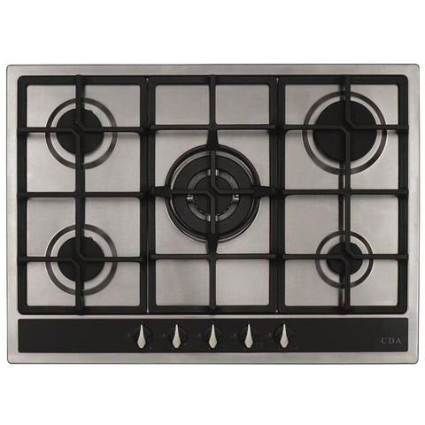 CDA Stainless Steel Black Five Burner Gas Hob HG7351SS