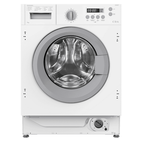 CDA White Integrated Washing Machine with 7kg Drum Space 1400 Spin Speed CI327