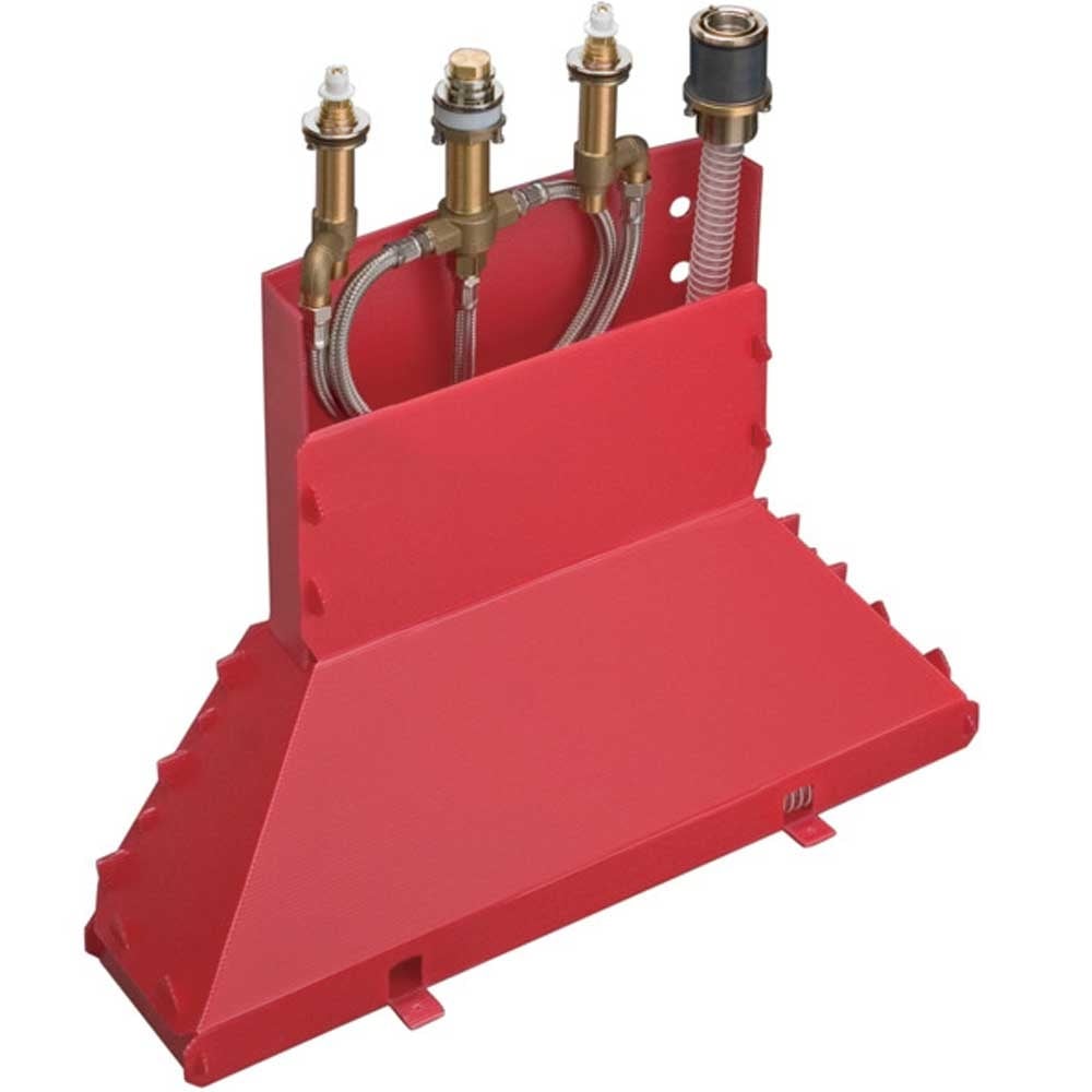Hansgrohe Basic Set for 4-Hole Rim-Mounted Red Bath Mixer With Secubox