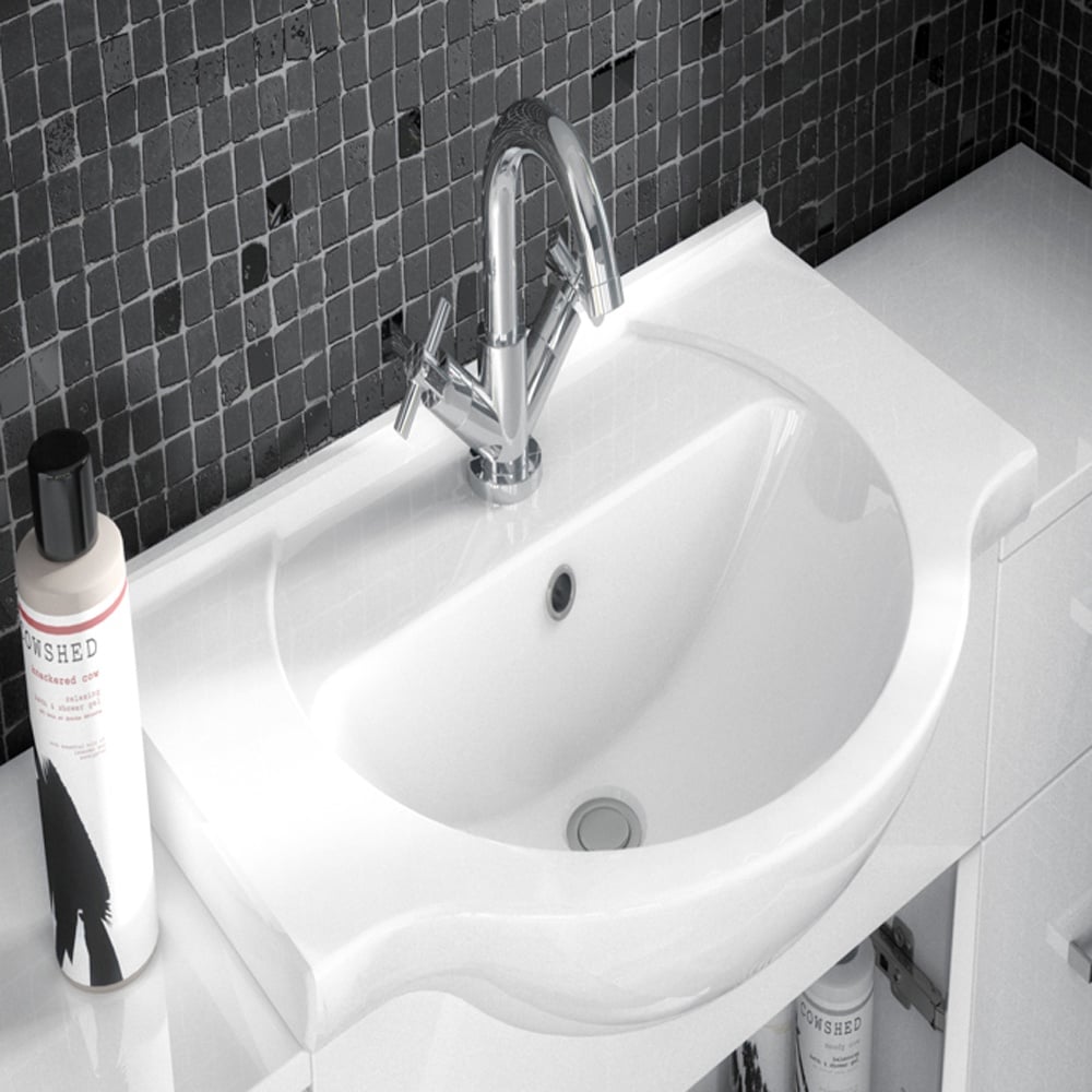 Nuie Mayford Gloss White Floor Standing 450mm Cabinet & Basin 1 - VTY450