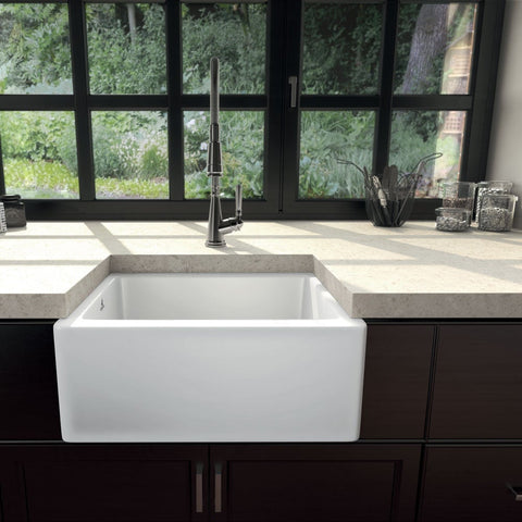 Chambord Philippe I 1.0 Bowl Gloss White Ceramic Kitchen Sink & Waste