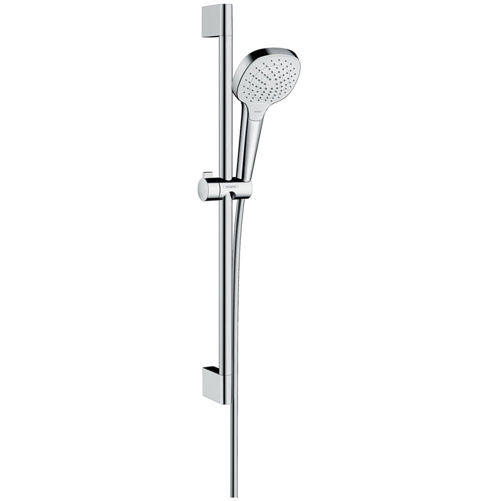 Hansgrohe Croma Select E White/Chrome Shower Set 110 Vario Ecosmart 9 L/min With Shower Rail 65cm