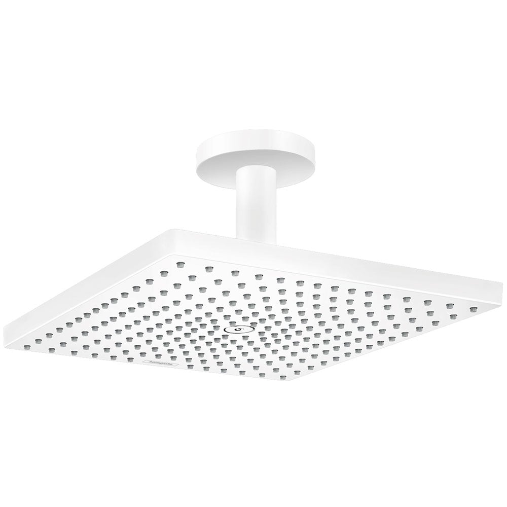 Hansgrohe Raindance E Matt White 300 1 Jet Overhead Shower With Ceiling Connector