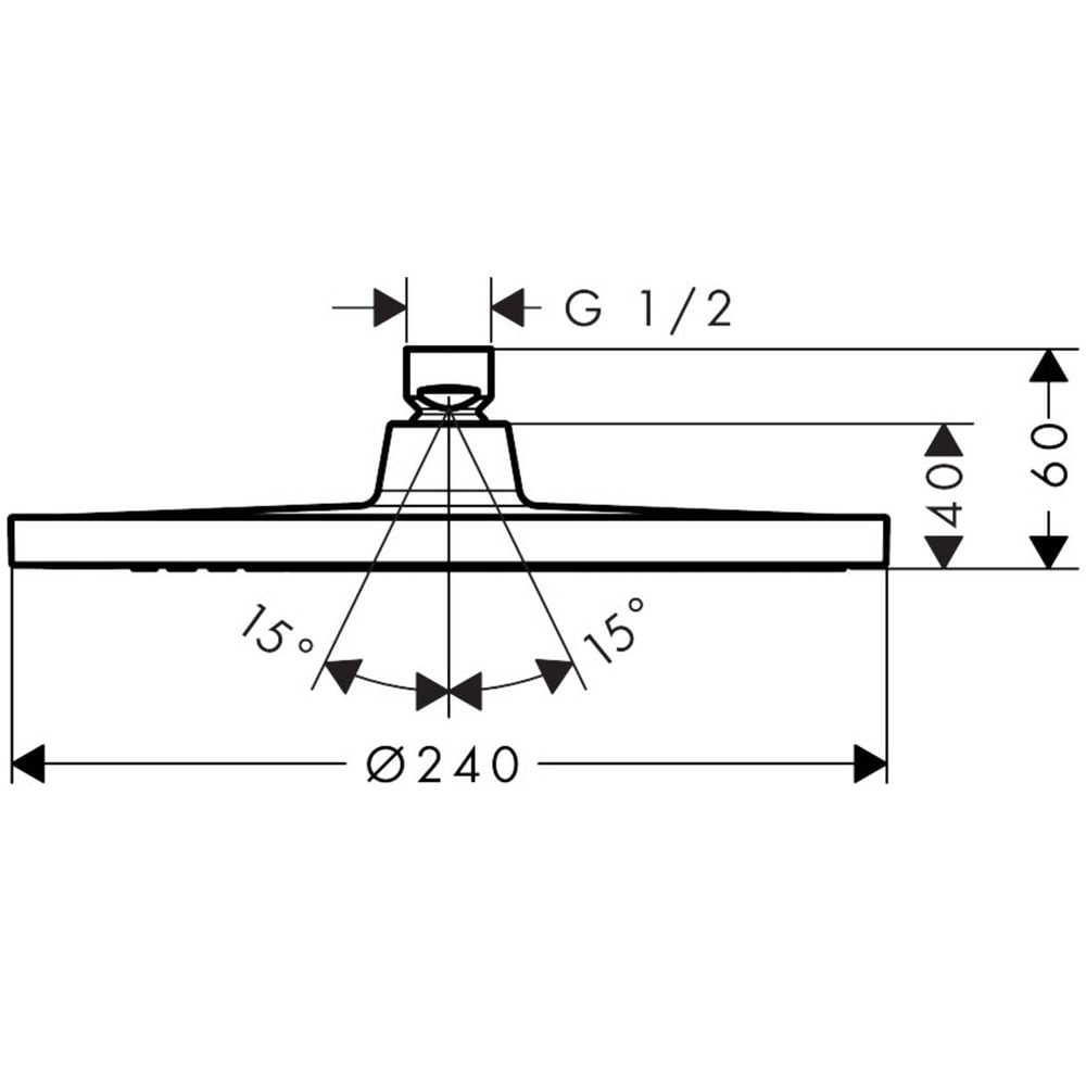 Hansgrohe Crometta S 240 1 Jet Overhead Shower with 1/2" Connector