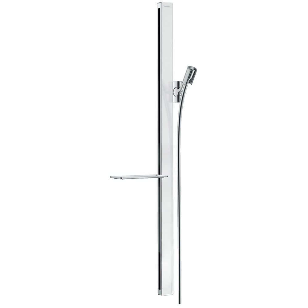 Hansgrohe Unica White/Chrome Shower Rail E 90cm With Isiflex Shower Hose 160cm