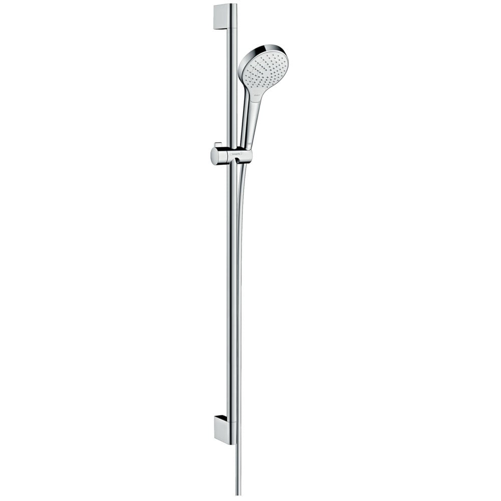Hansgrohe Croma Select S White/Chrome Shower Set 110 Vario with Shower Rail 90cm