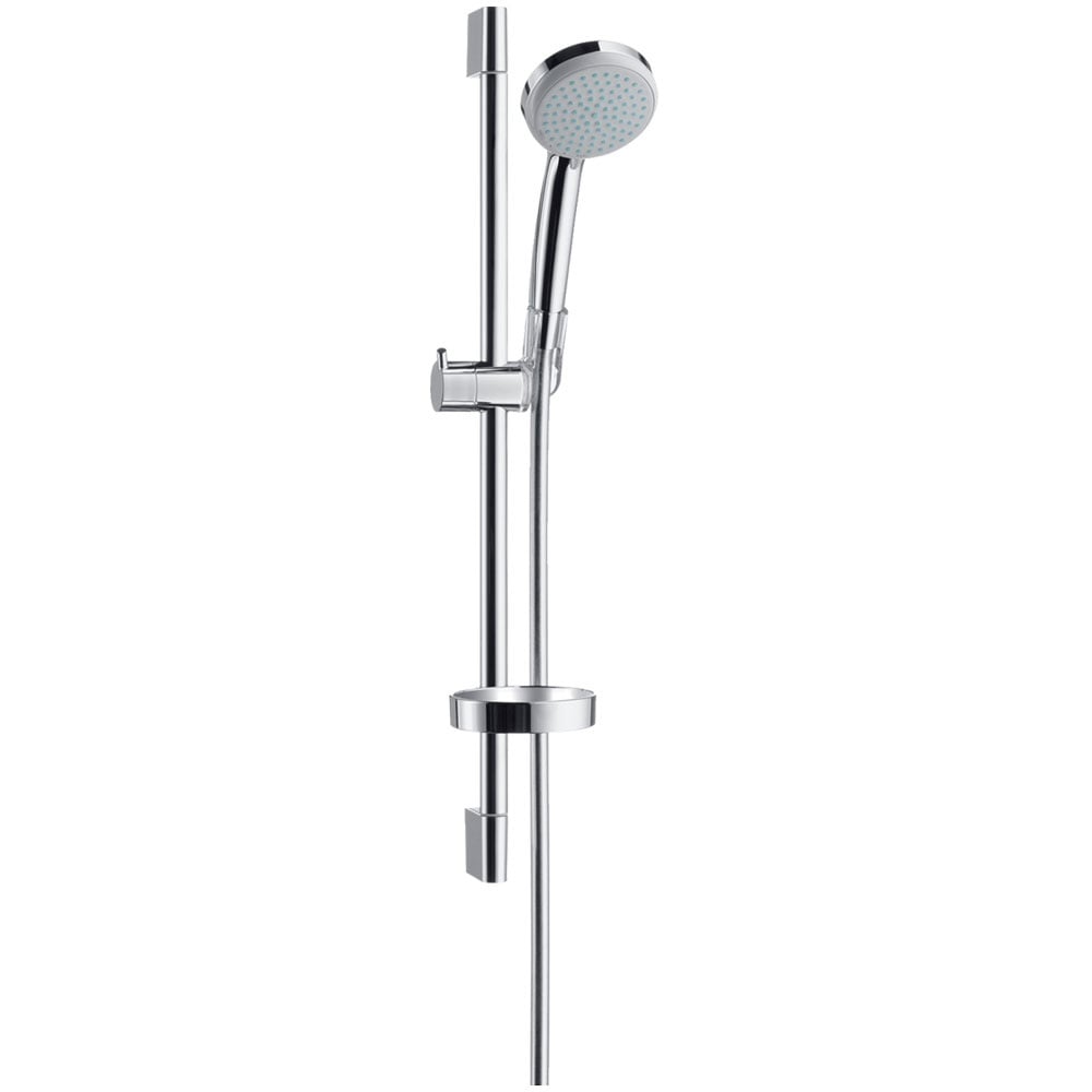 Hansgrohe Croma 100 Chrome Shower Set Vario EcoSmart 9 l/min With Shower Rail 65cm & Soap Dish
