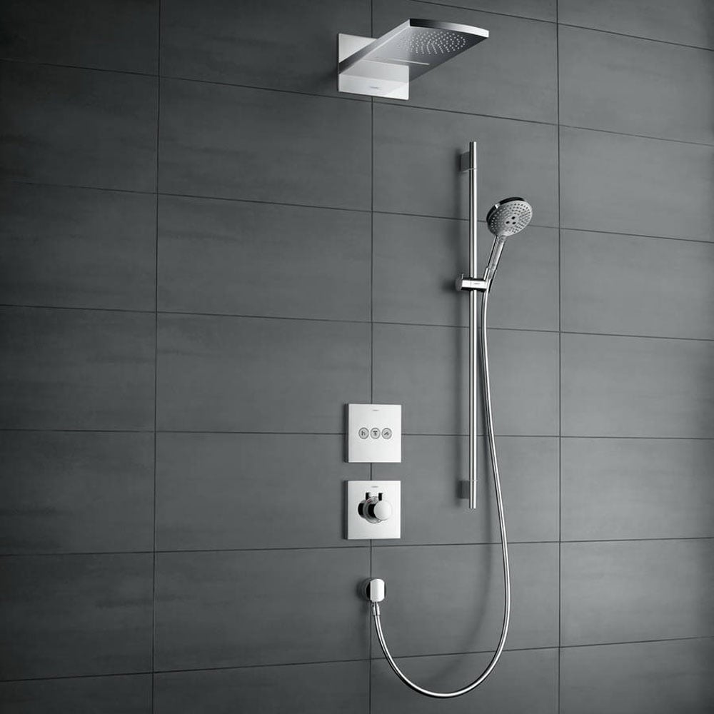 Hansgrohe Raindance Select S Chrome Shower Set 120 3 Jet EcoSmart 9 l/min with Shower Rail 90 cm & Soap Dish