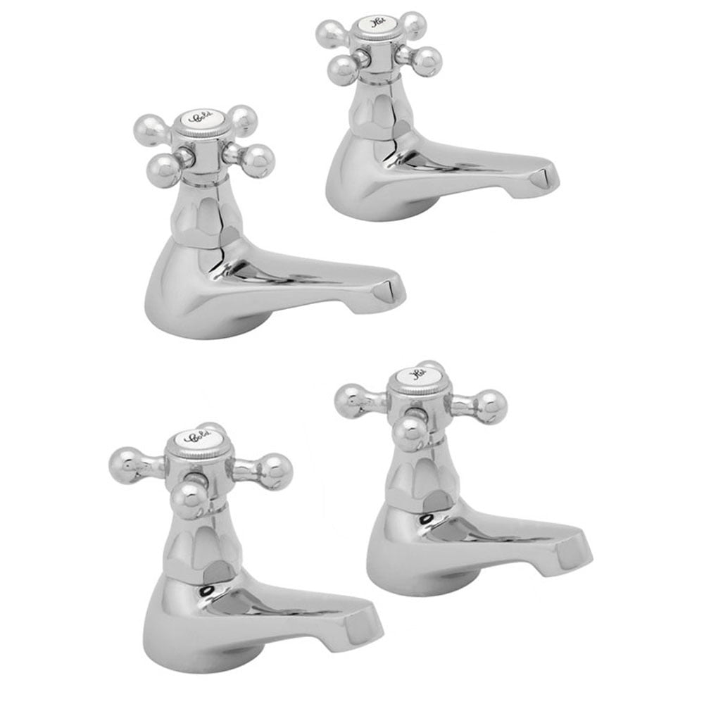 Deva Tudor Hot & Cold Basin and Bath Taps Pack Set