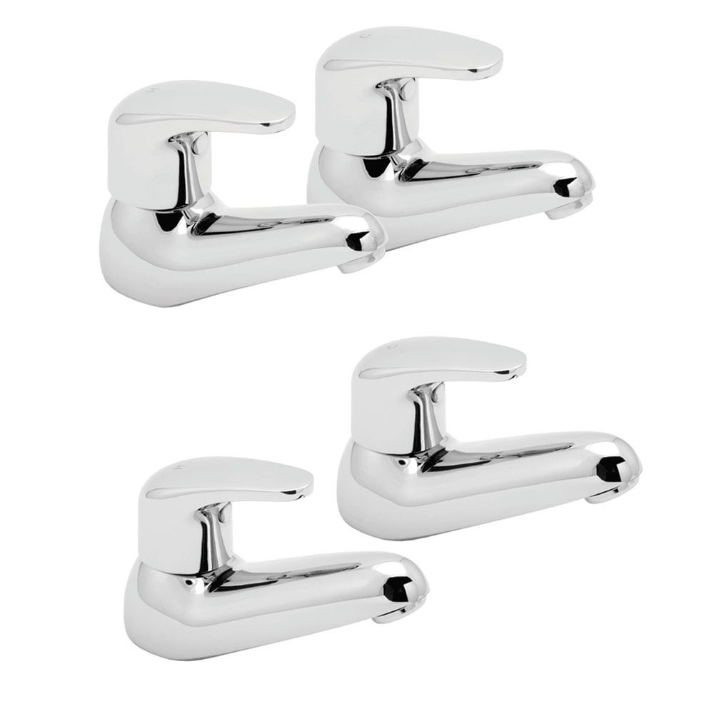 Deva Adore Hot & Cold Bathroom Basin Taps & Bath Taps Pack Set