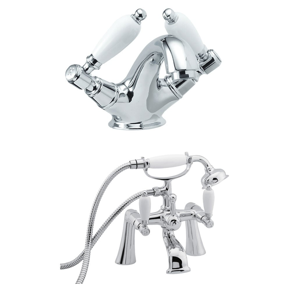 Deva Georgian Bath Shower & Basin Mixer Taps Pack Set