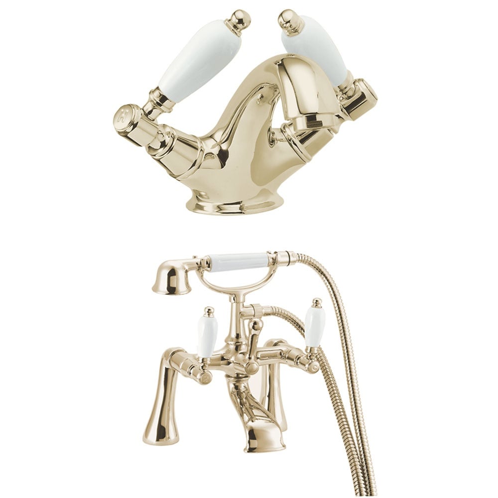 Deva Georgian Bath Shower & Basin Mixer Taps Pack Set