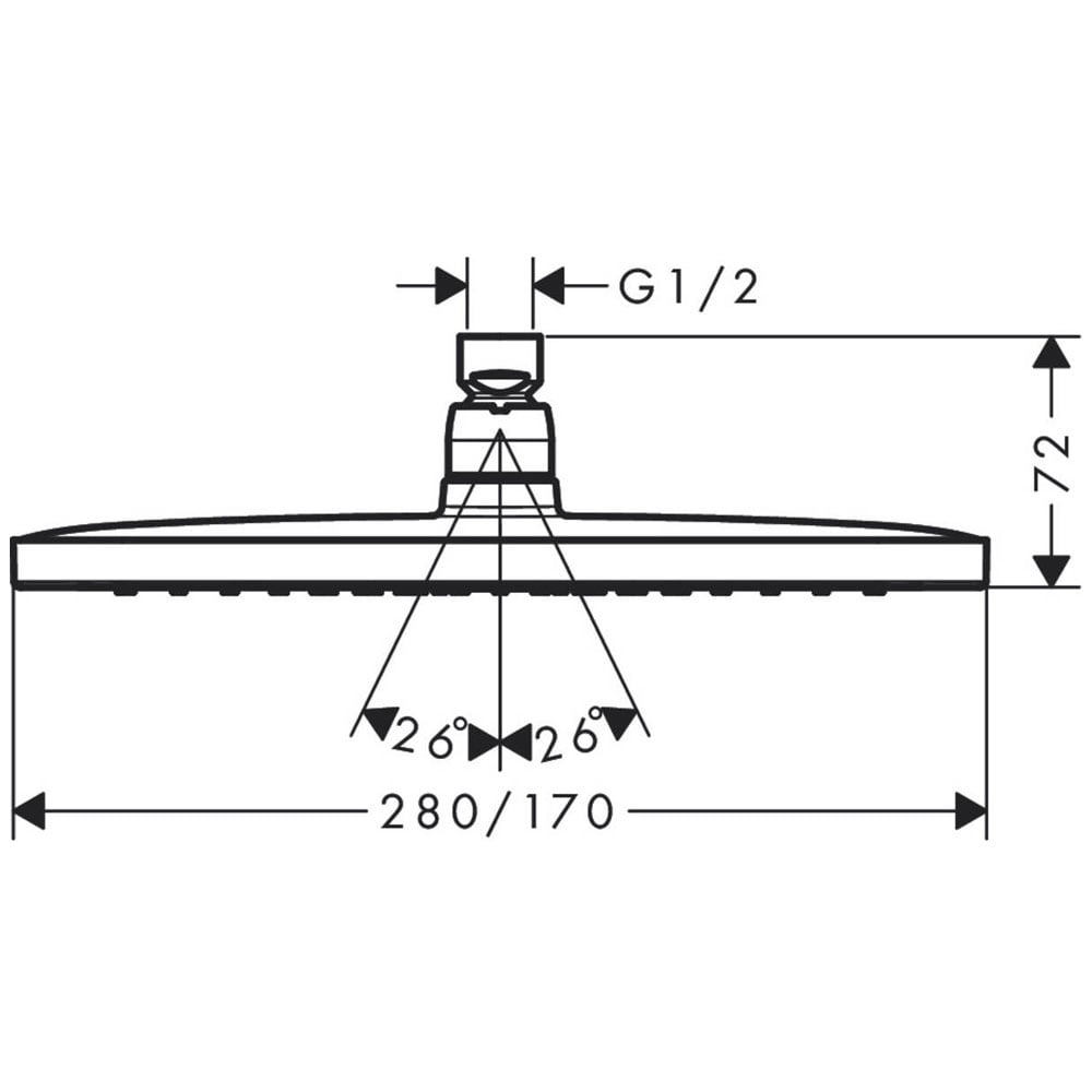 Hansgrohe Croma E 280 1 Jet Fixed Overhead Shower Head