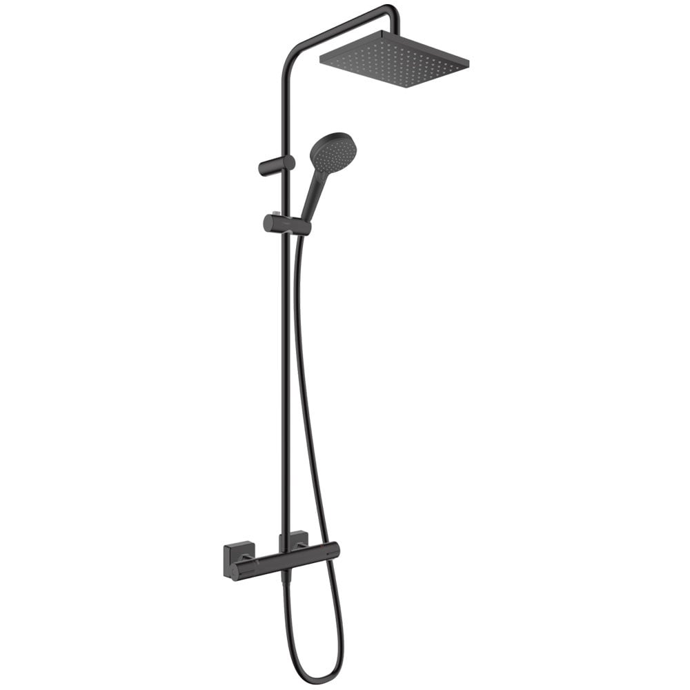 Hansgrohe Vernis Shape Matt Black 230 1 Jet Showerpipe With Thermostat