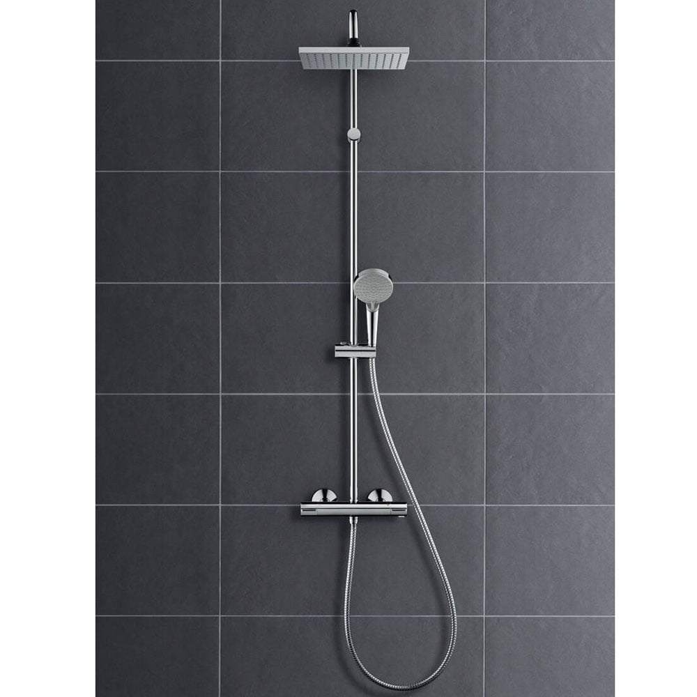 Hansgrohe Vernis Shape Chrome 230 1 Jet Showerpipe With Thermostat