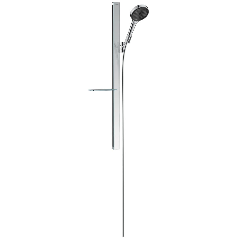 Hansgrohe Rainfinity Eco 130 3 Jet Chrome Shower Set with Shower Bar 90 cm & Shelf