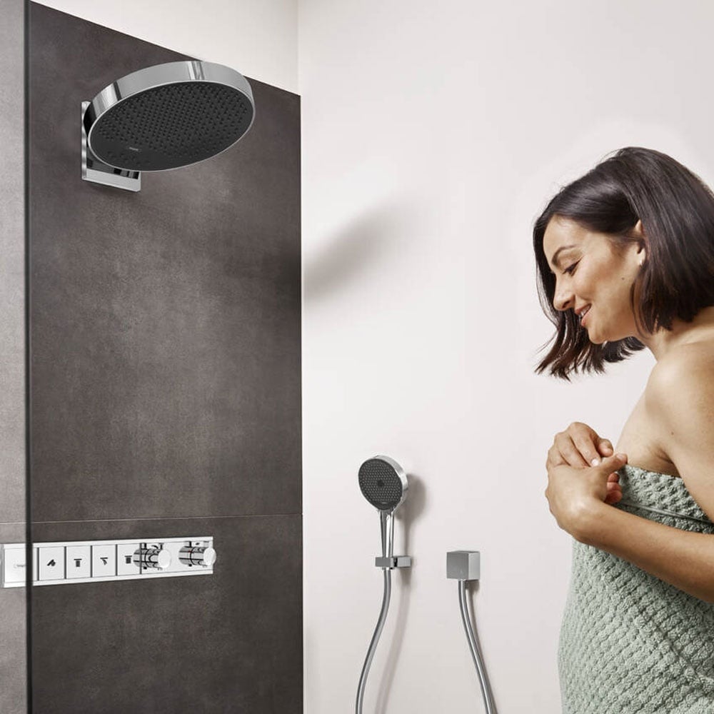 Hansgrohe Rainfinity 360 3 Jet Chrome Overhead Shower & Wall Connector