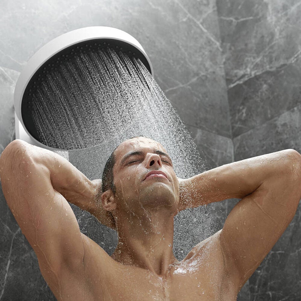 Hansgrohe Rainfinity 360 3 Jet Matt White Overhead Shower & Wall Connector