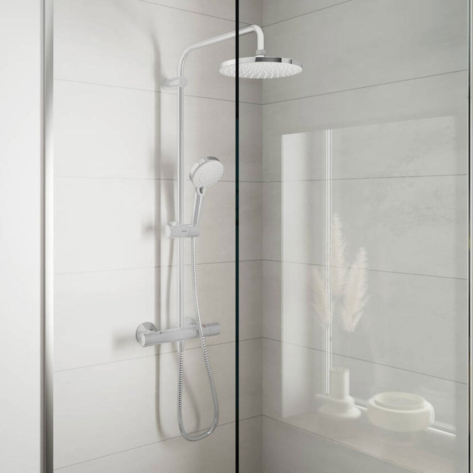 Hansgrohe Vernis Blend Chrome 200 1 Jet Showerpipe With Thermostat