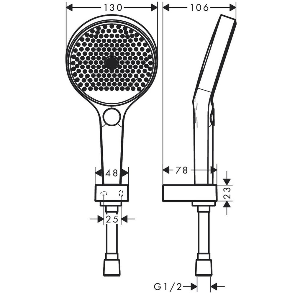 Hansgrohe Rainfinity 130 3 Jet Chrome Hand Shower Head & 1600mm Hose