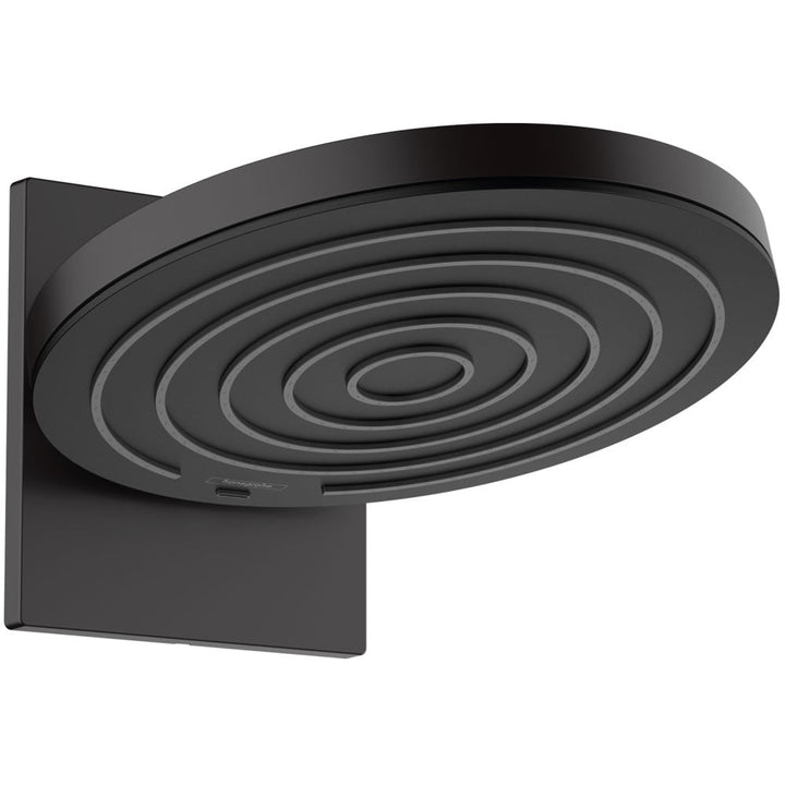 hansgrohe-pulsify-matt-black-260-2jet-overhead-shower-with-wall-connector-