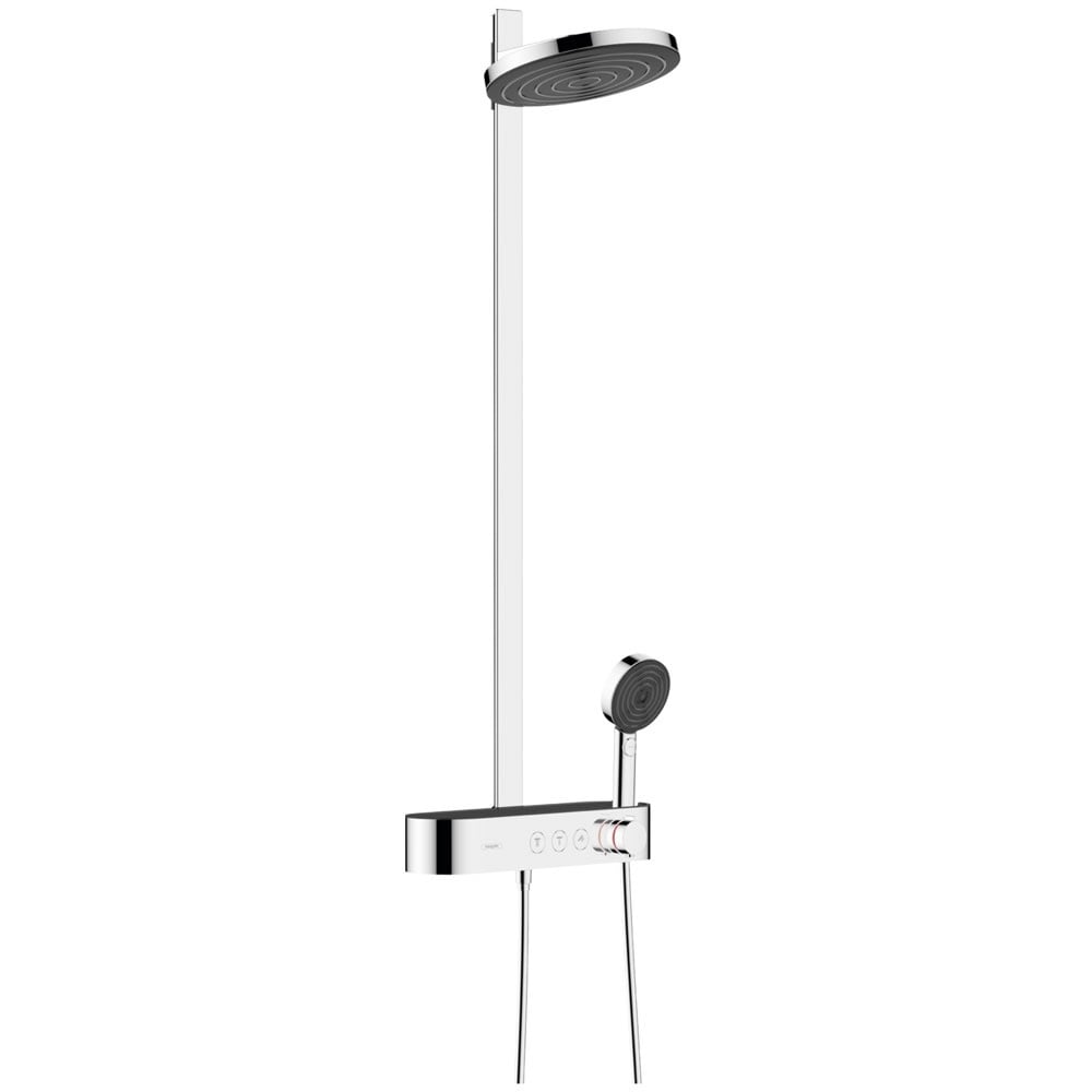 Hansgrohe Pulsify Chrome 260 2 Jet Showerpipe with ShowerTablet Select 400 Thermostatic